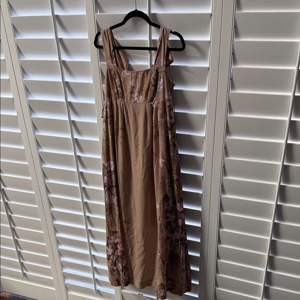 Anthropologie Floral Maxi Dress - Brown and Purple